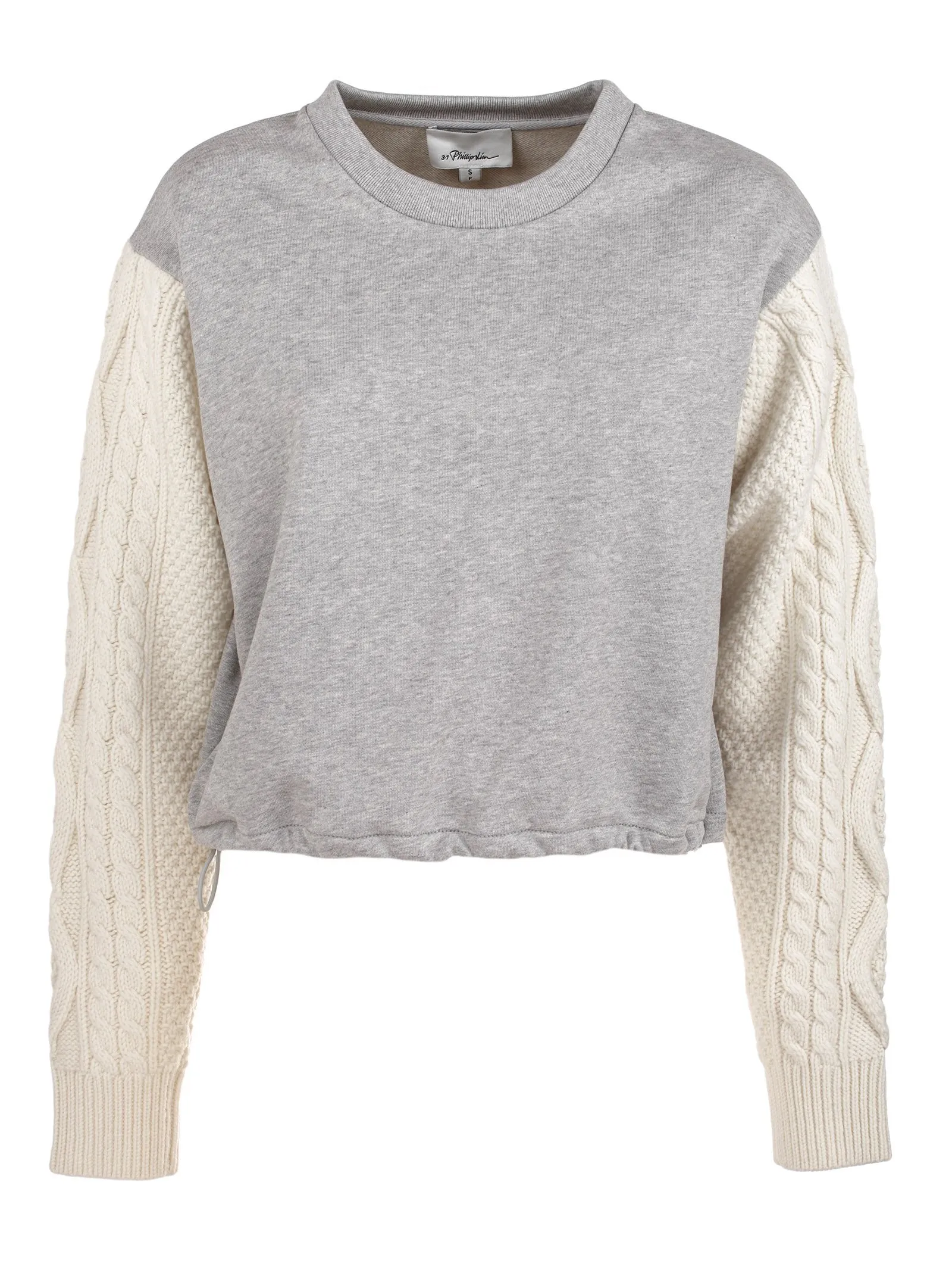3.1 Phillip Lim Cable Knit Sleeve Detail Sweater