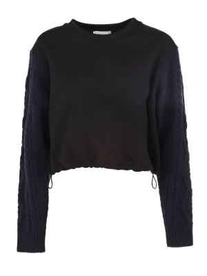 3.1 Phillip Lim Cable Knit Sleeve Detail Sweater
