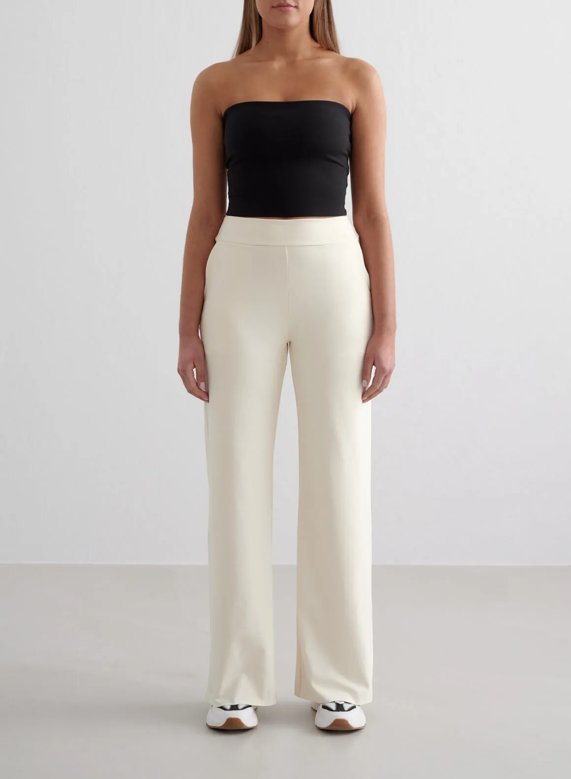 Almond White Sense Wide Pants