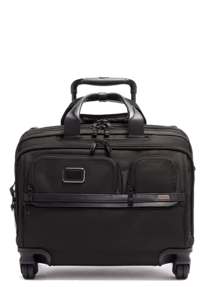 Alpha 3 Deluxe 4 Wheeled Laptop Case Brief -  Black