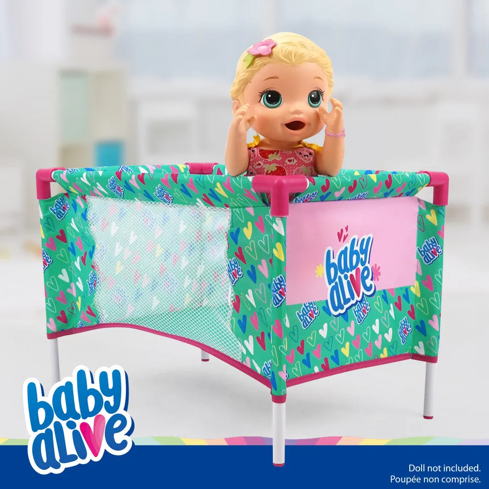 Baby Alive 7-Piece At Home Play Set with Doll Accessories - Green/Pink
