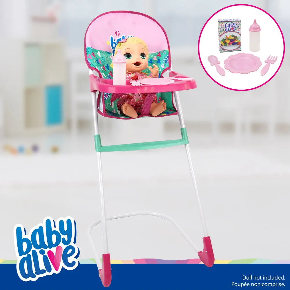 Baby Alive 7-Piece At Home Play Set with Doll Accessories - Green/Pink