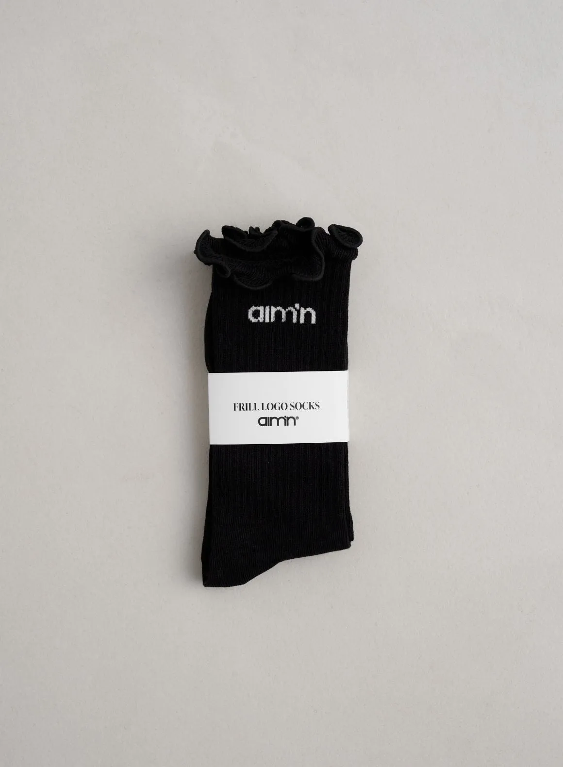 Black Frill Logo Socks