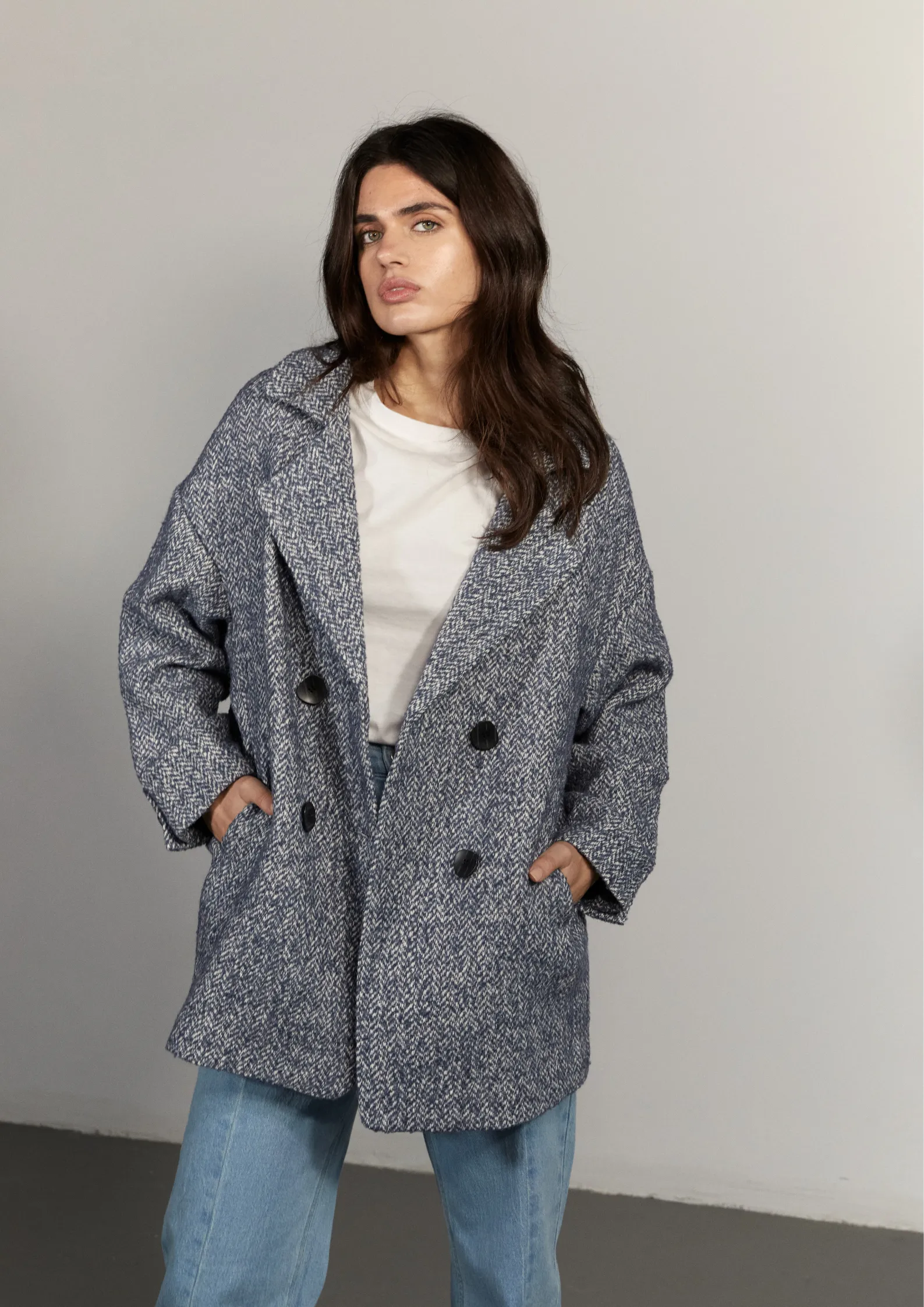 BRIGITTE COAT METAL BLUE