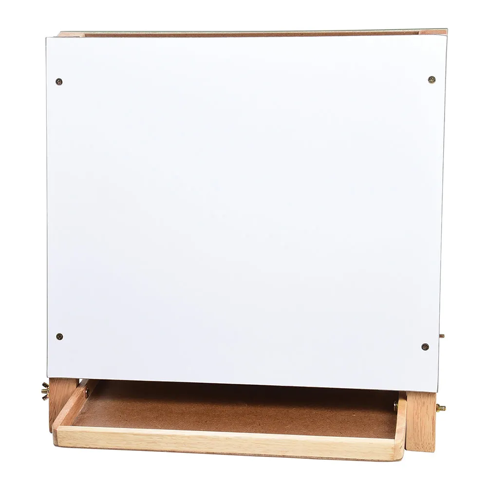 Compact Tabletop 3-in-1 Hardwood Art Easel | Chalkboard, Whiteboard & Painting Surface