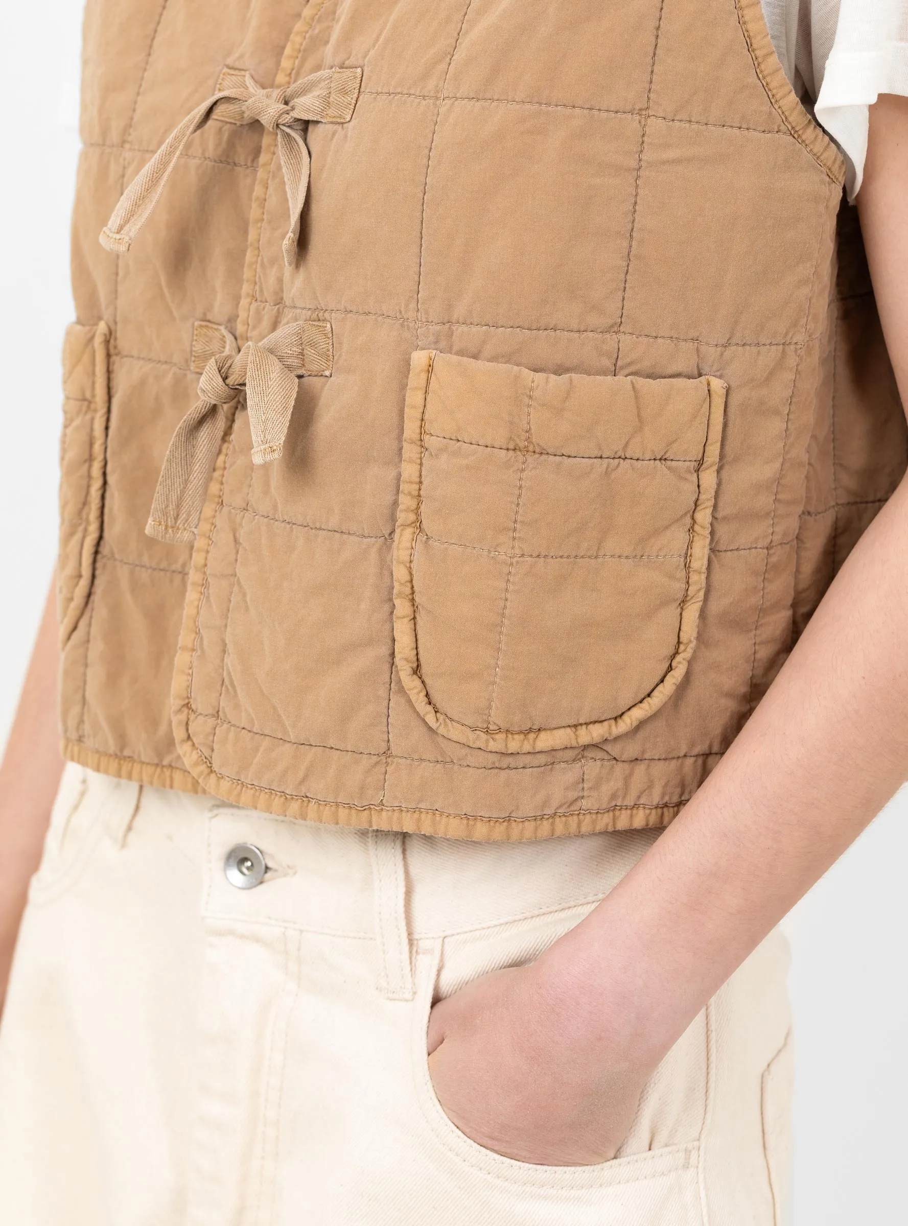 Cotton Quilt Life Vest Almond