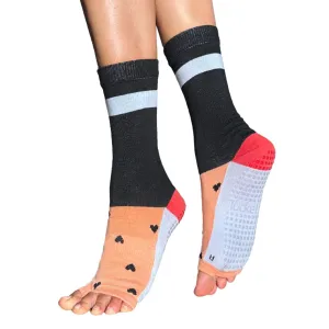 Crew Toeless - Spice Color Blocking (Barre / Pilates)