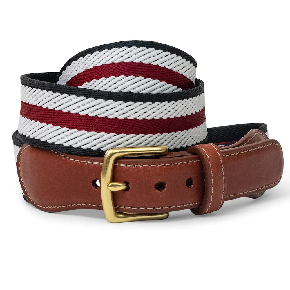 Dockside: Belt - Maroon/White/Black