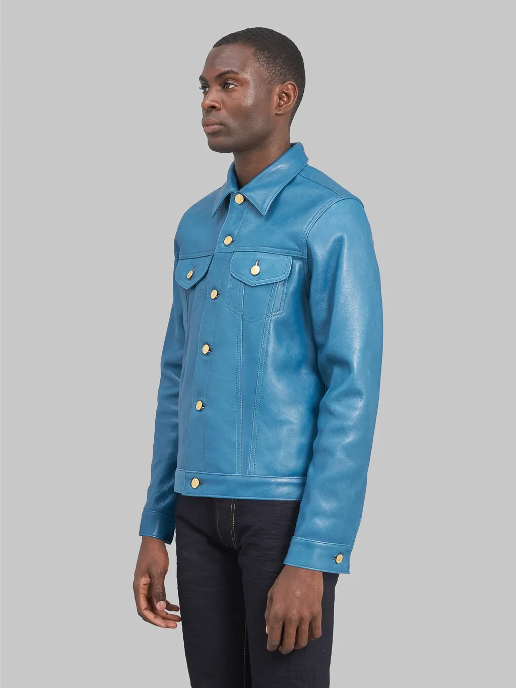 Double Helix Western Pioneer Indigo Dyed Horsehide Jacket