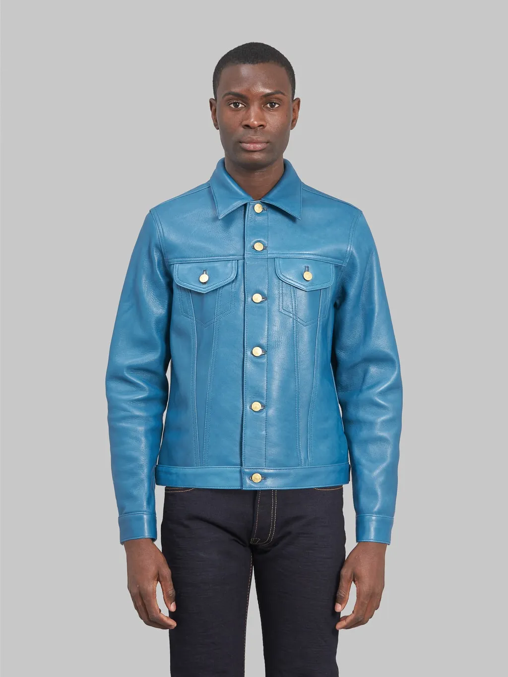 Double Helix Western Pioneer Indigo Dyed Horsehide Jacket
