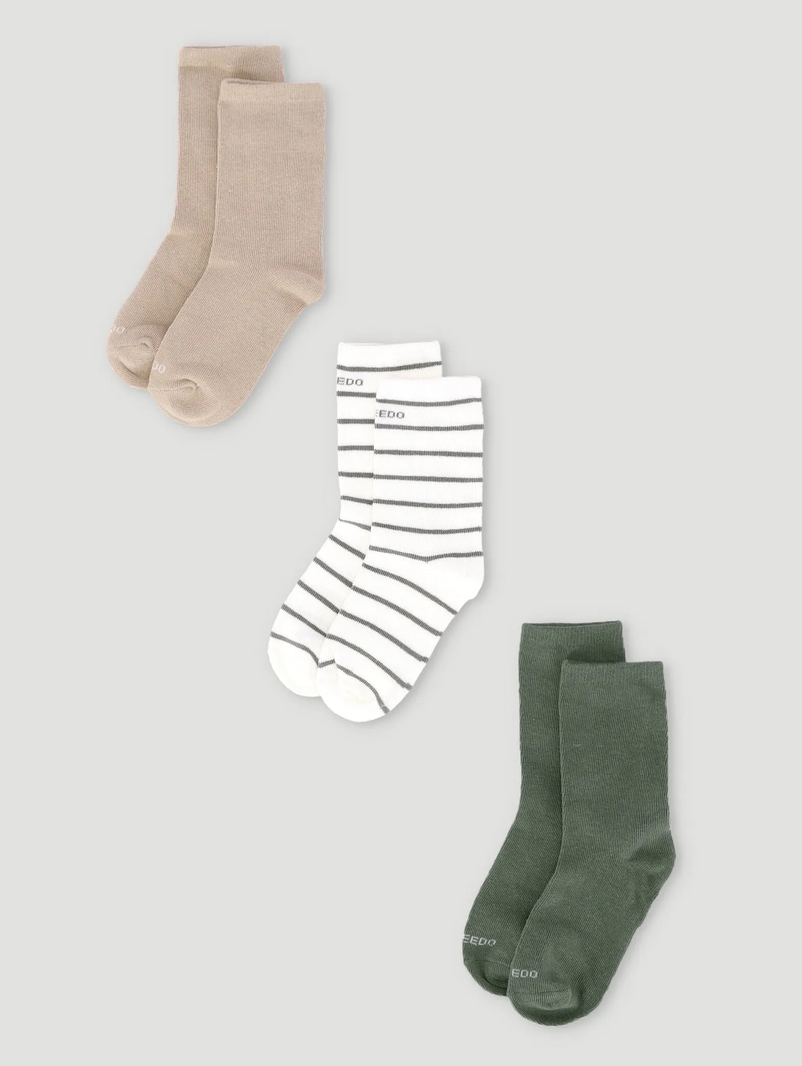 Keedo 3 Pack Boys Plain Cotton Sock