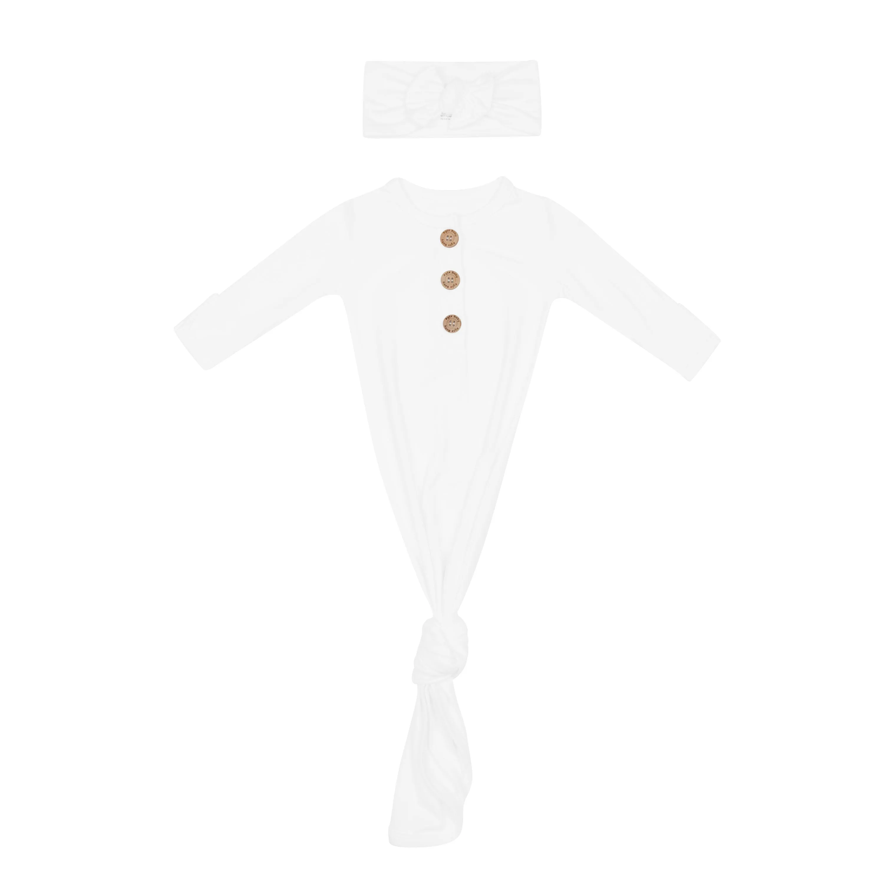 Knotted Gown with Bow Set in Cloud