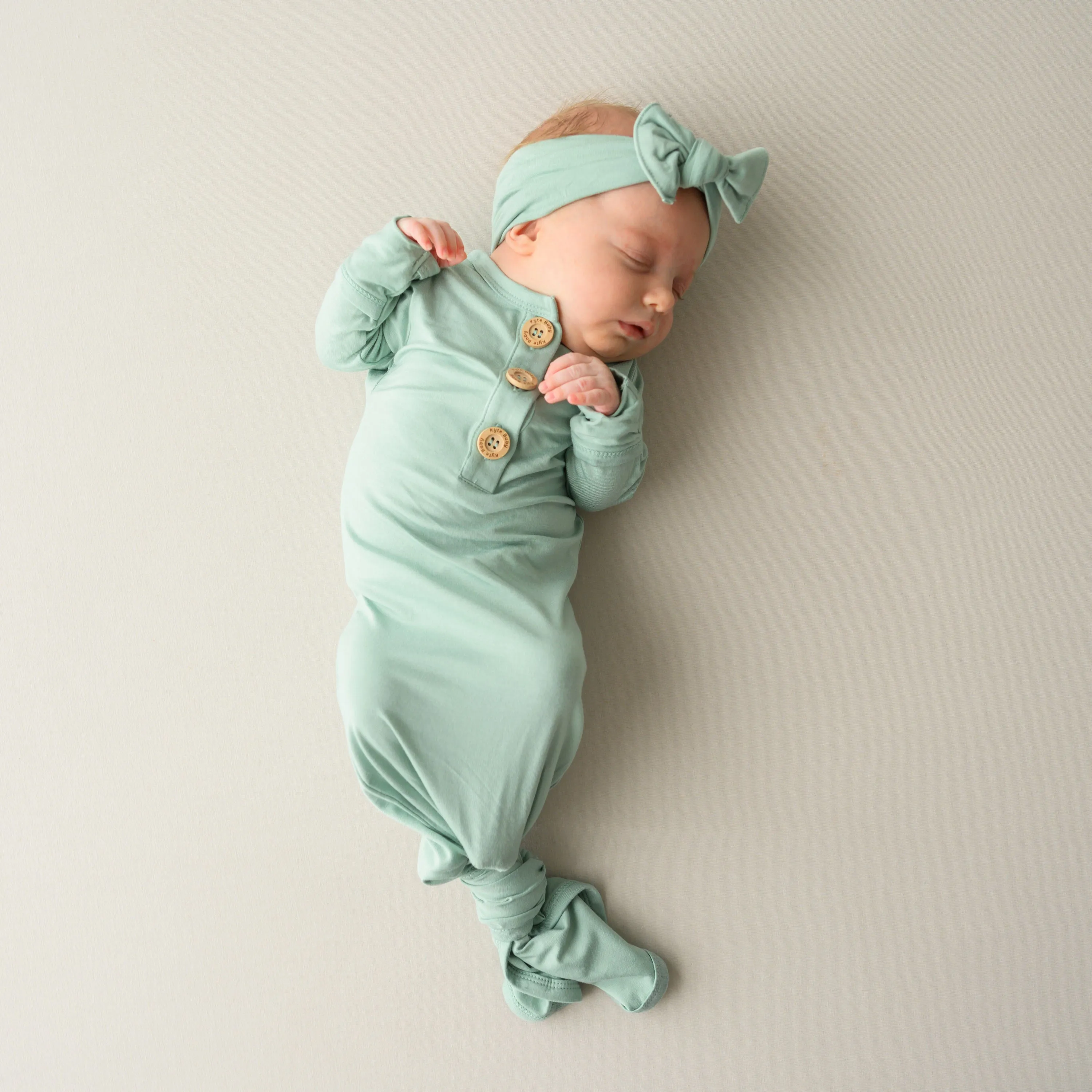 Knotted Gown with Bow Set in Sage