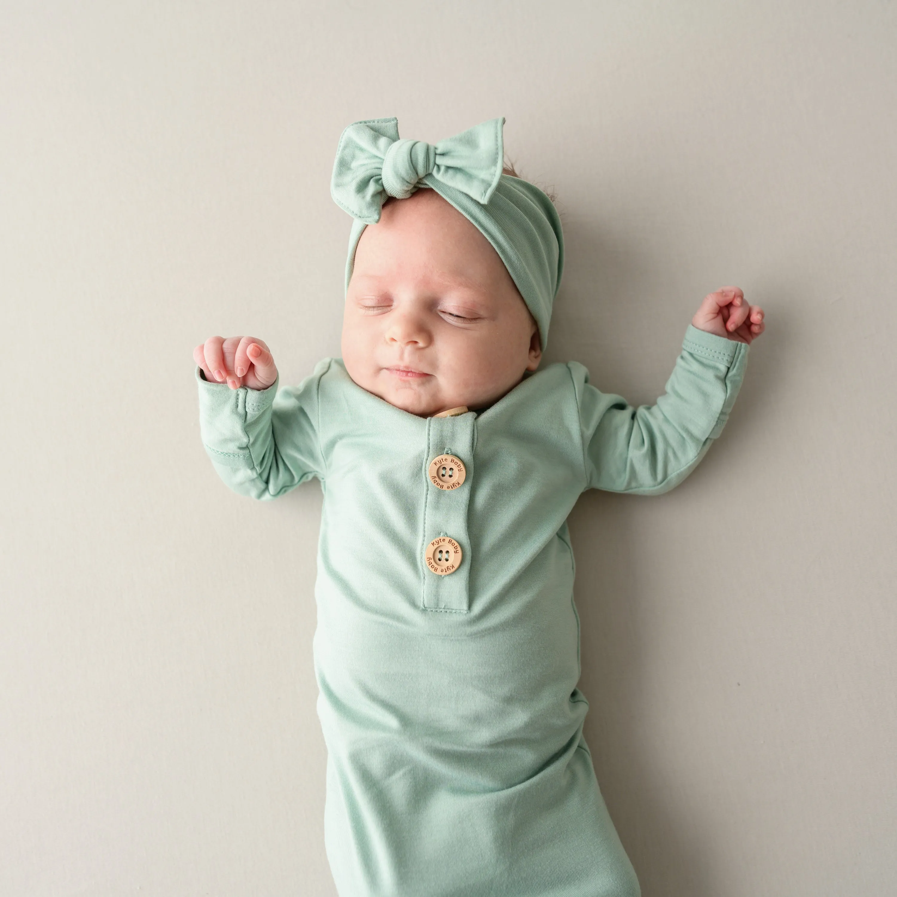 Knotted Gown with Bow Set in Sage