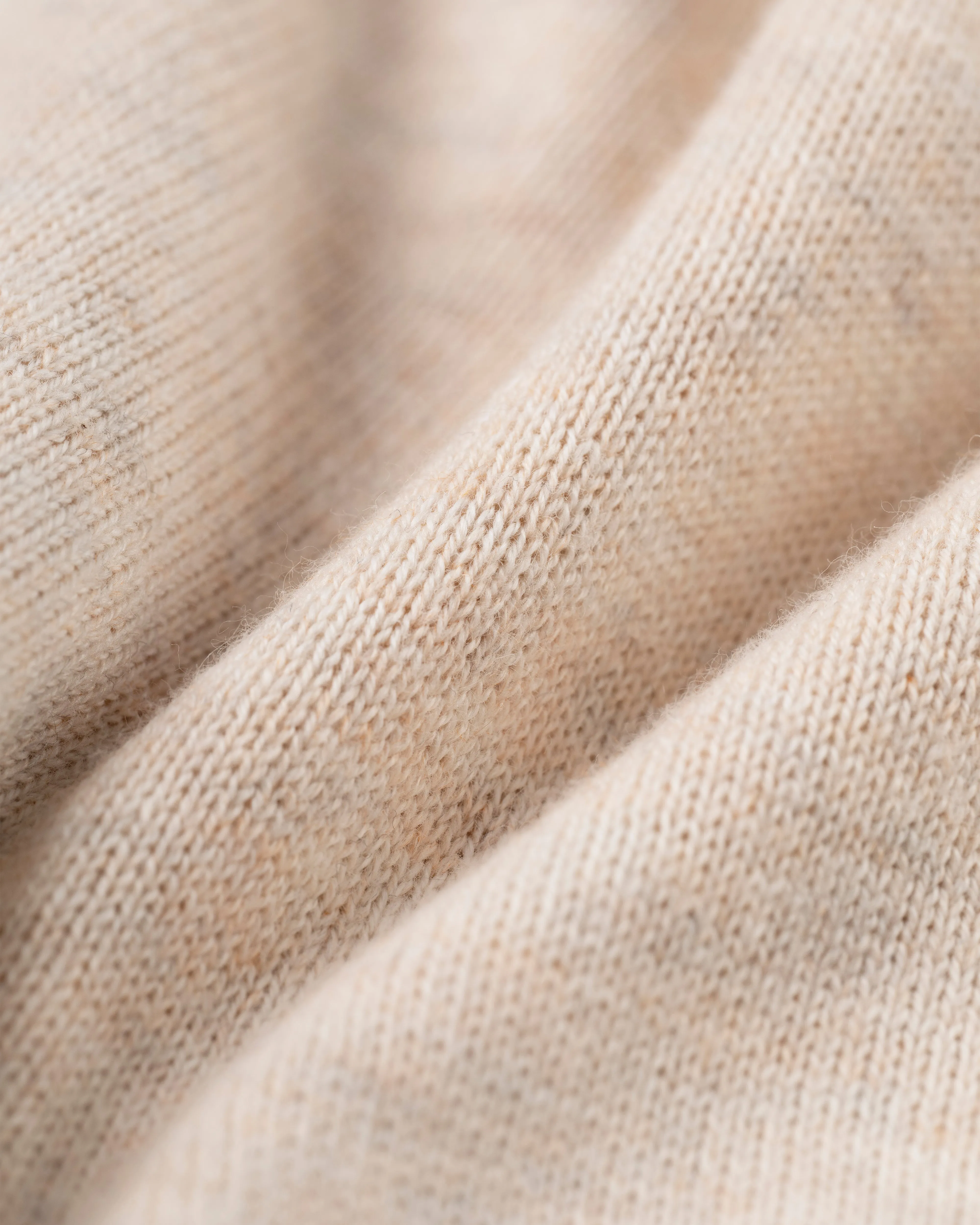LIGHT TAN COTTON/CASHMERE QUARTER ZIP SWEATER