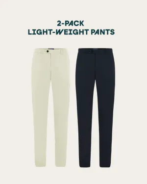Light-weight pants 2-pack bundle | Navy & Sand