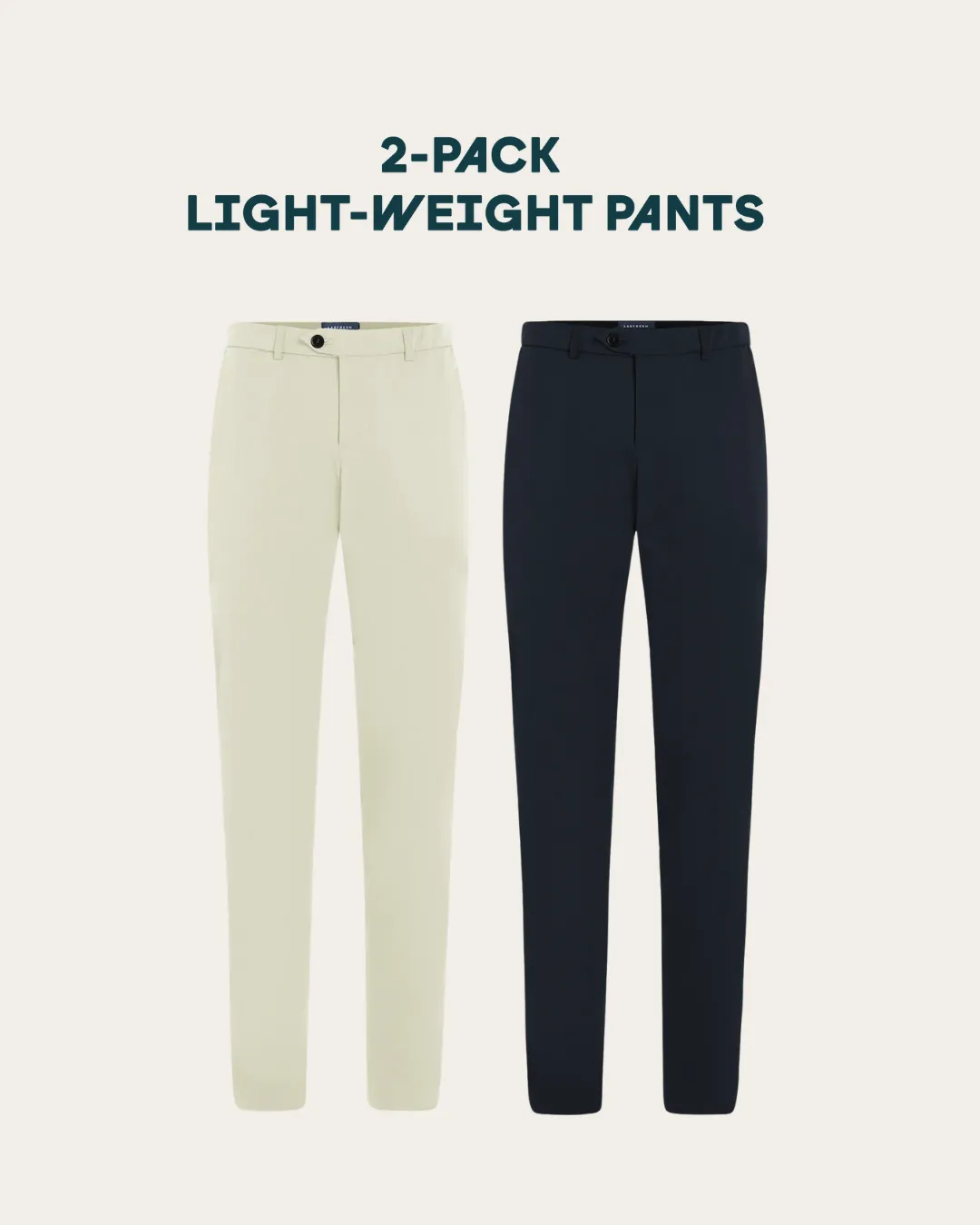 Light-weight pants 2-pack bundle | Navy & Sand
