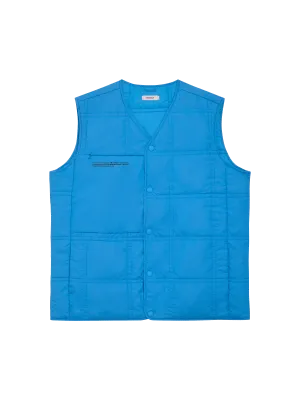 Mens Flower-Warmth Quilted Gilet—cerulean blue