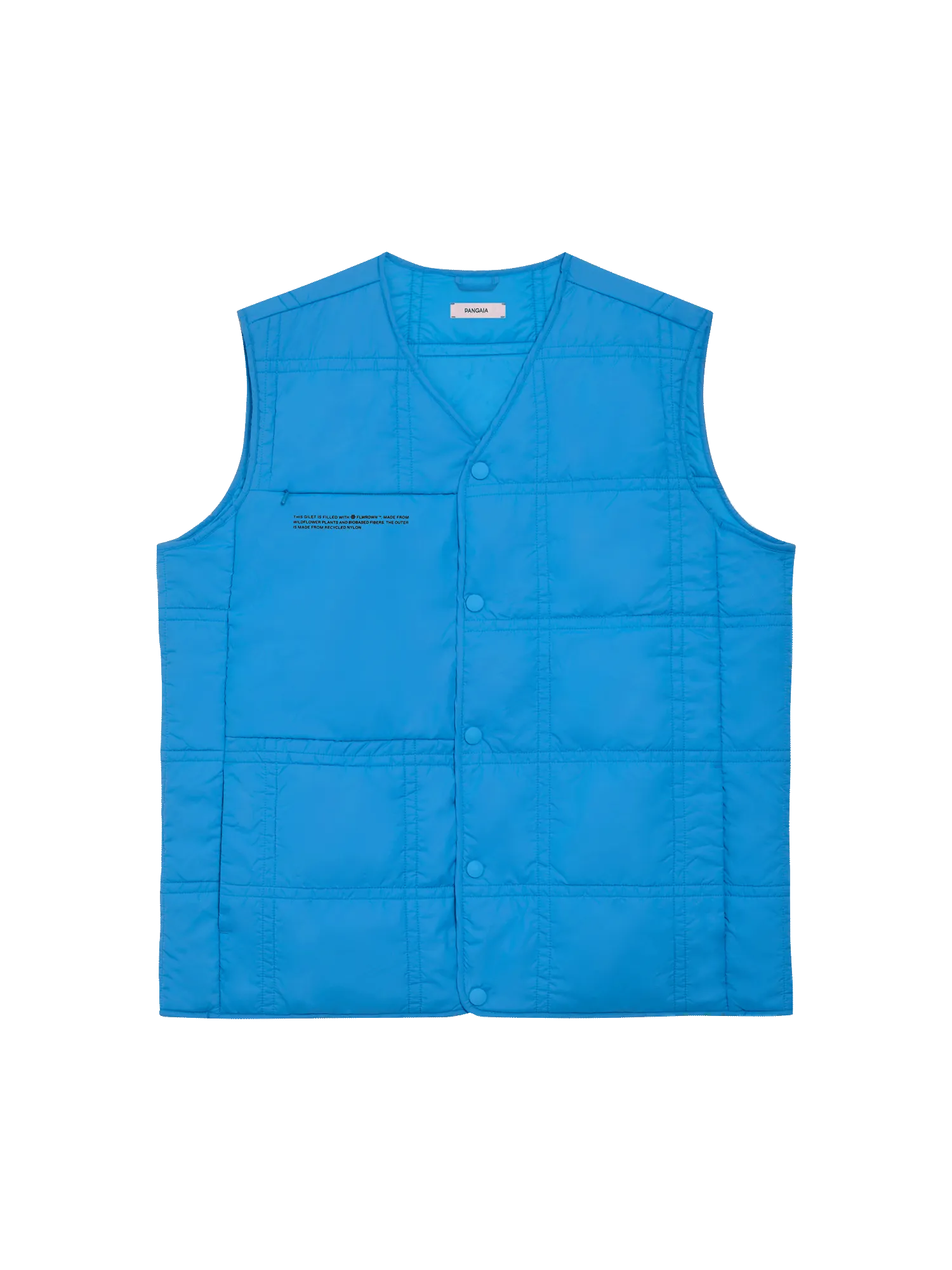 Mens Flower-Warmth Quilted Gilet—cerulean blue