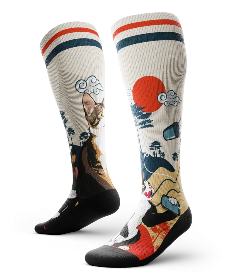 Meow Knee High Compression Socks