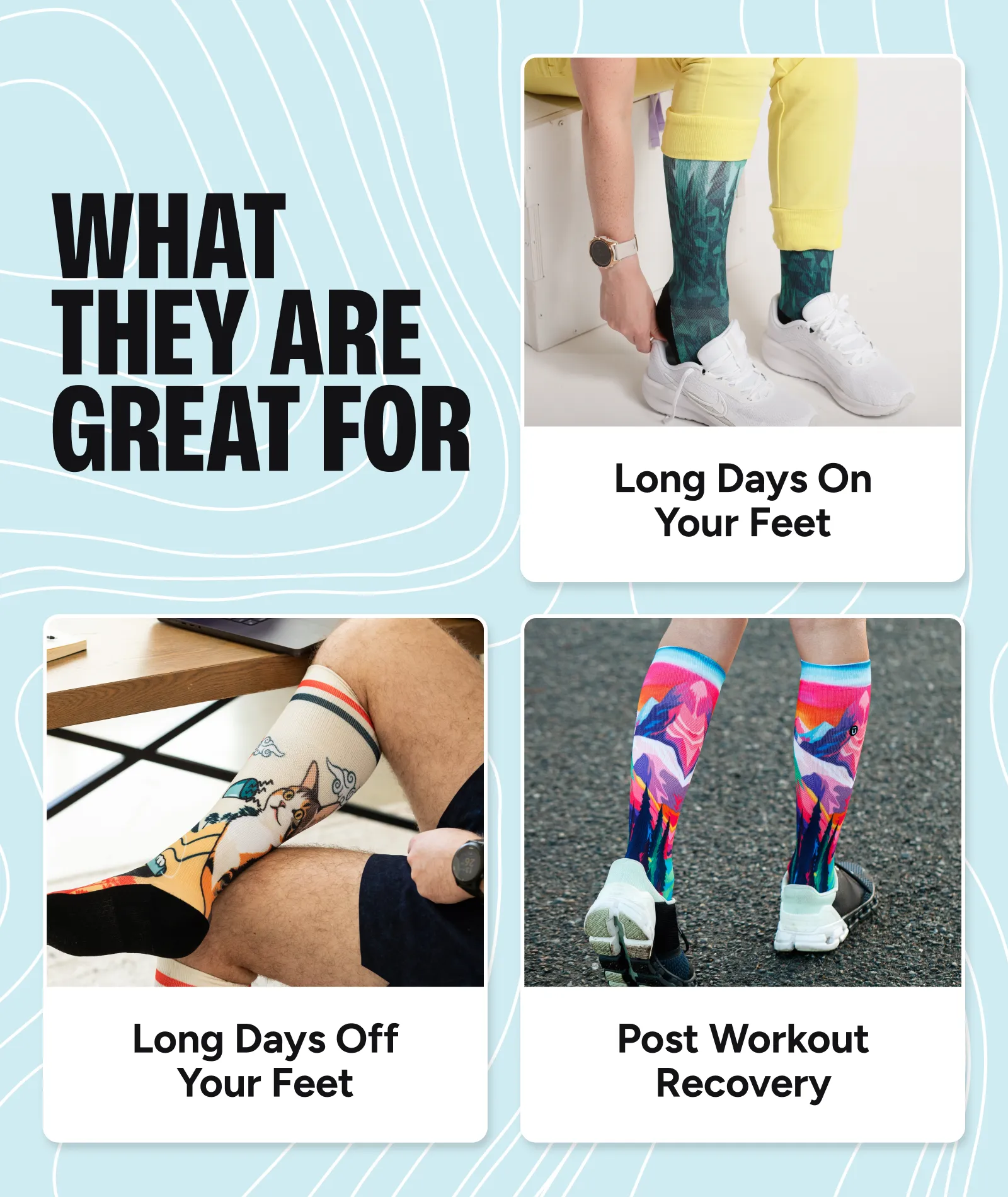 Meow Knee High Compression Socks