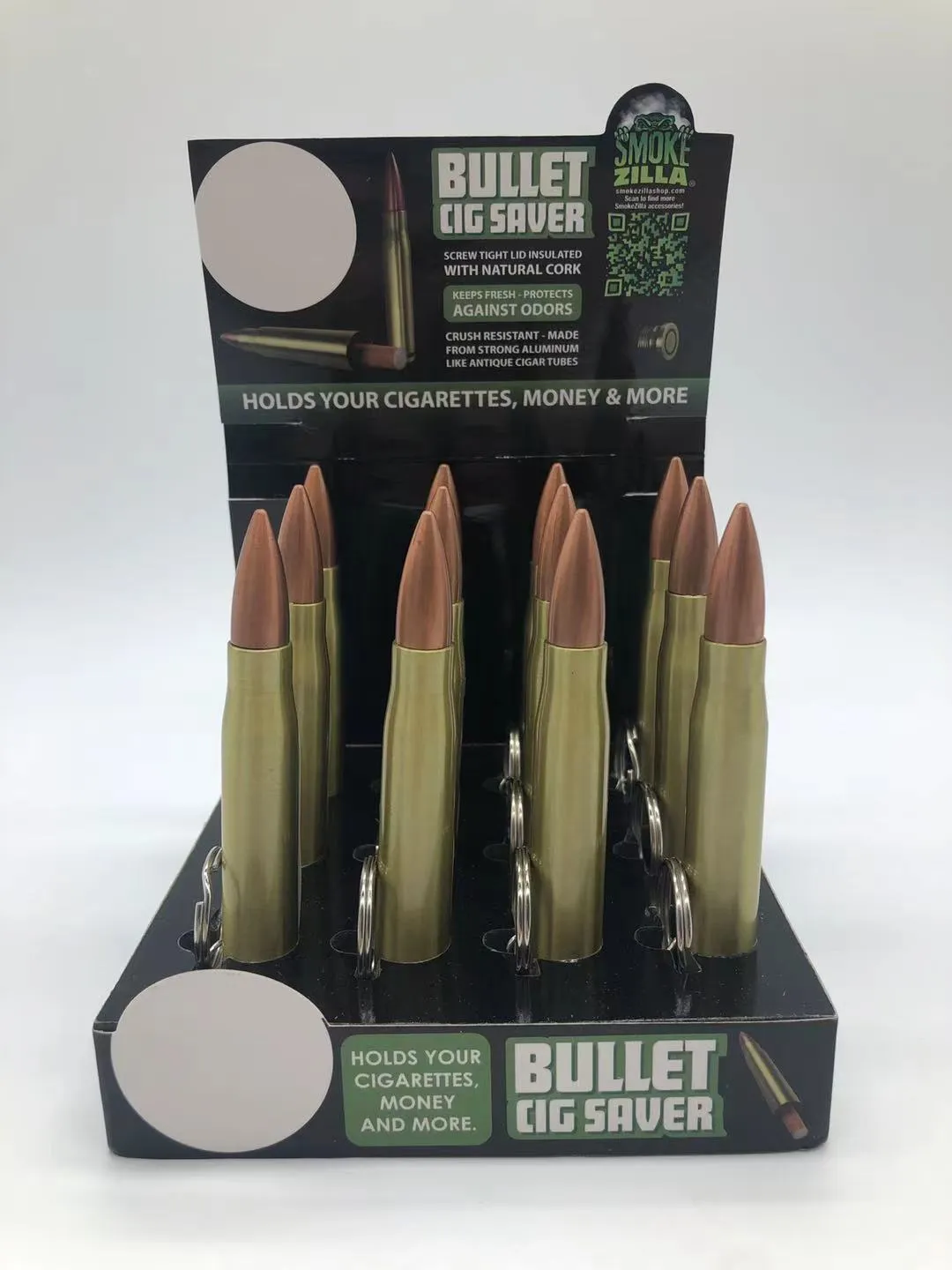 Metal Bullet Cigarette Saver Key Chain - 12 Pieces Per Retail Ready Display 22664