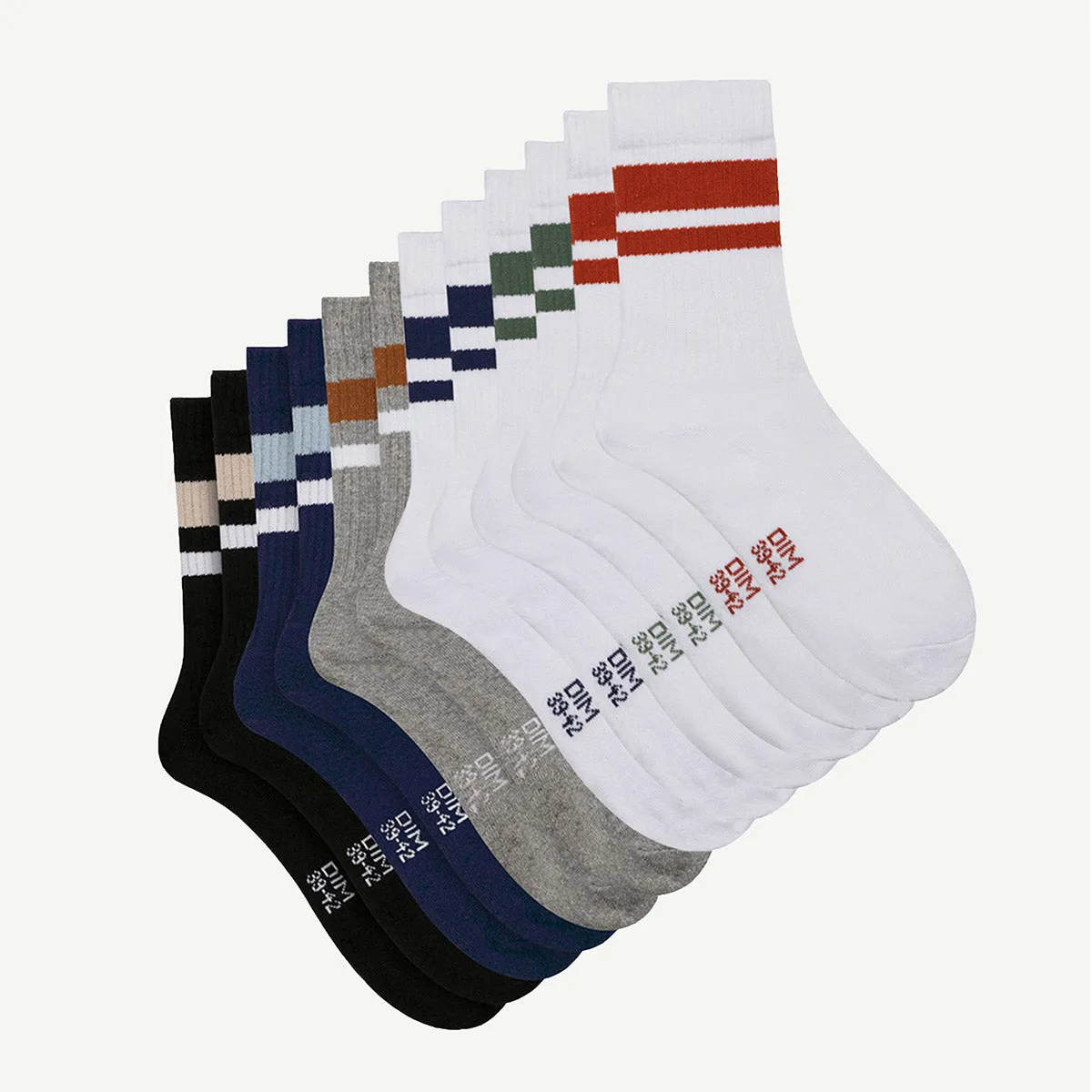Multicolour EcoDim Sport Pack of 6 pairs of men's cotton socks