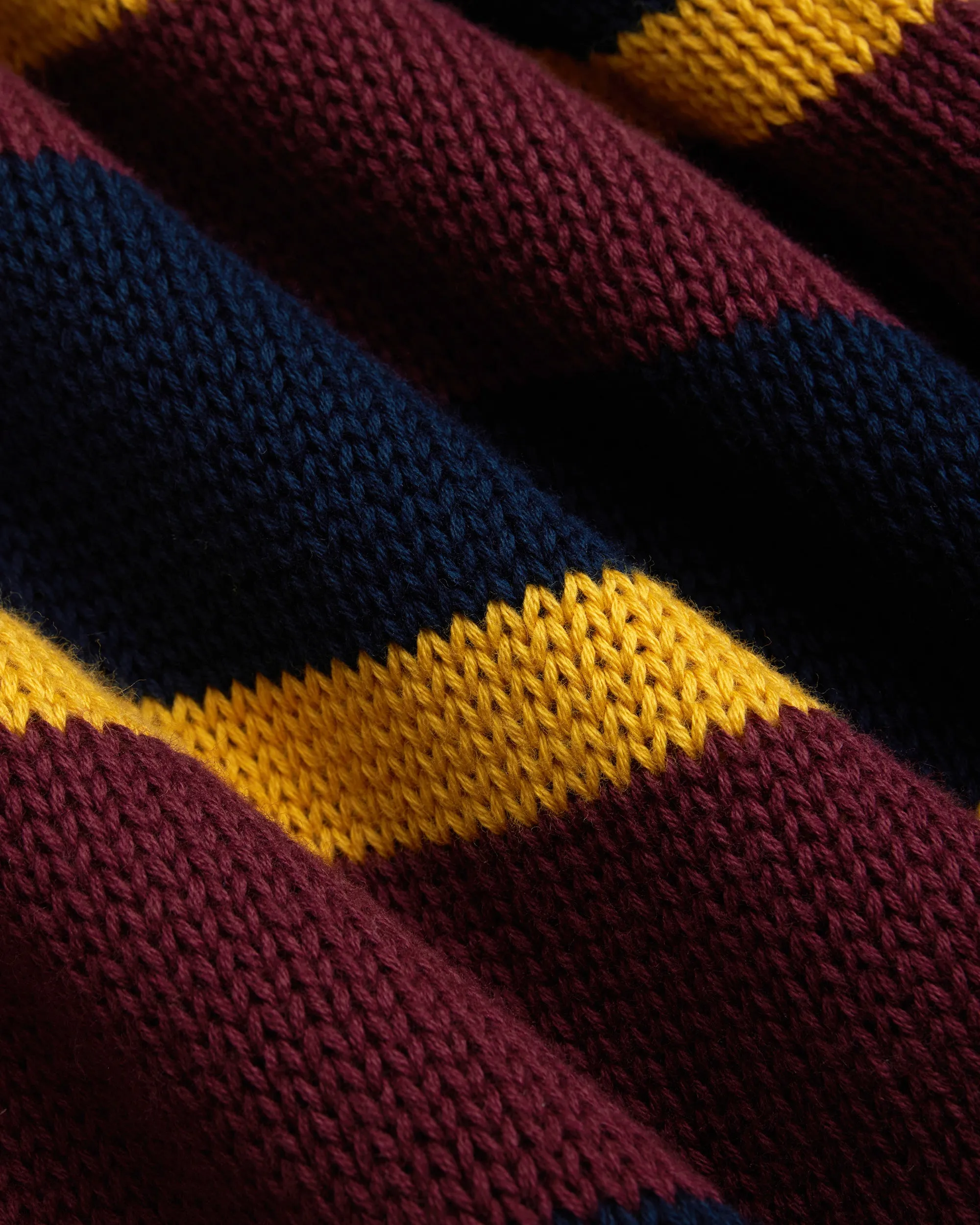 NAVY/BURGUNDY STRIPE CREWNECK SWEATER