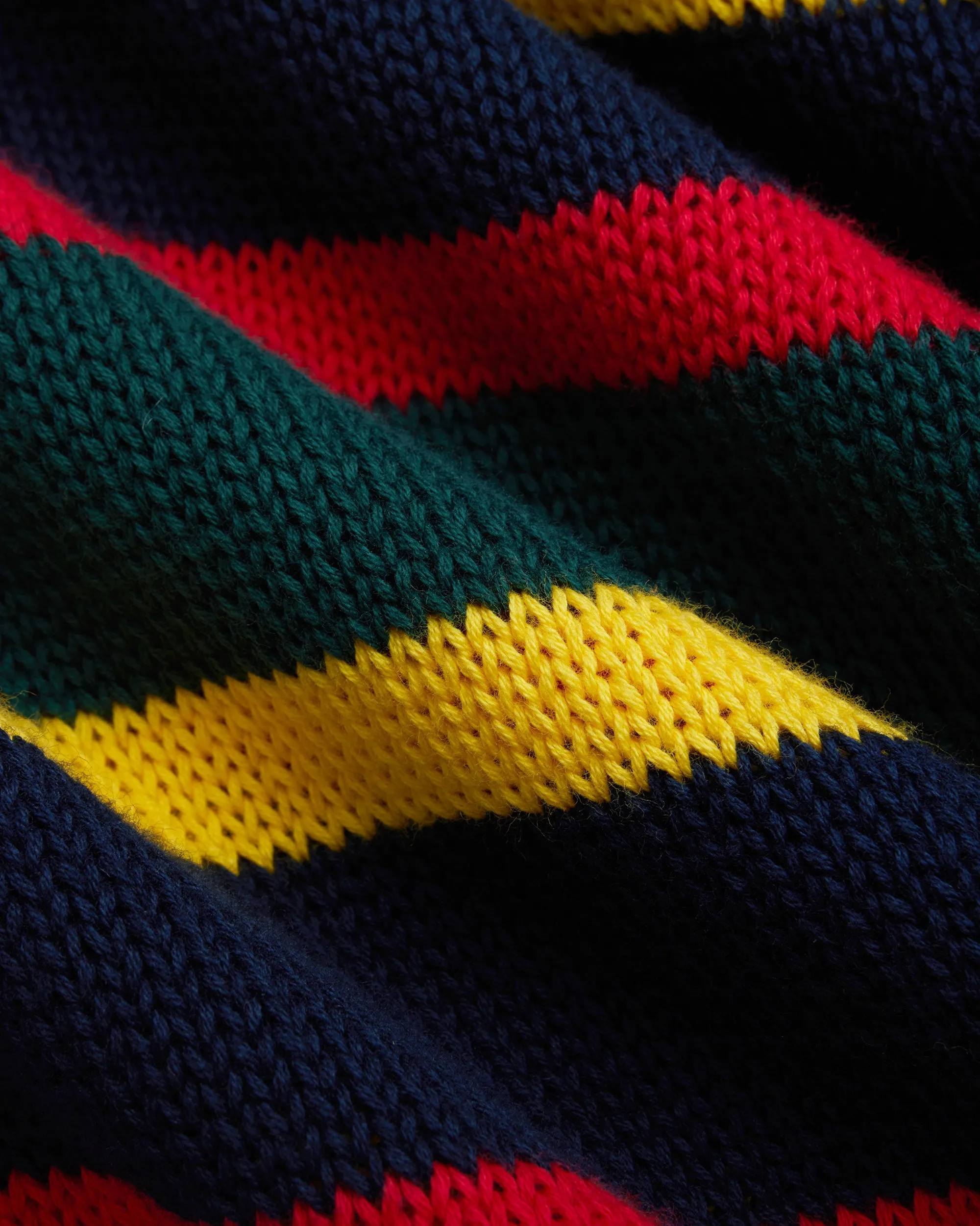 NAVY/GREEN STRIPE CREWNECK SWEATER