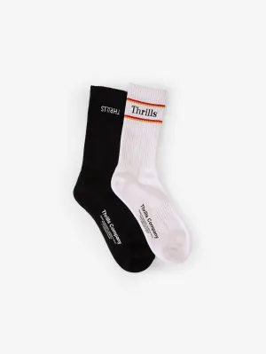 Never Stop 2 Pack Sock - Black - White
