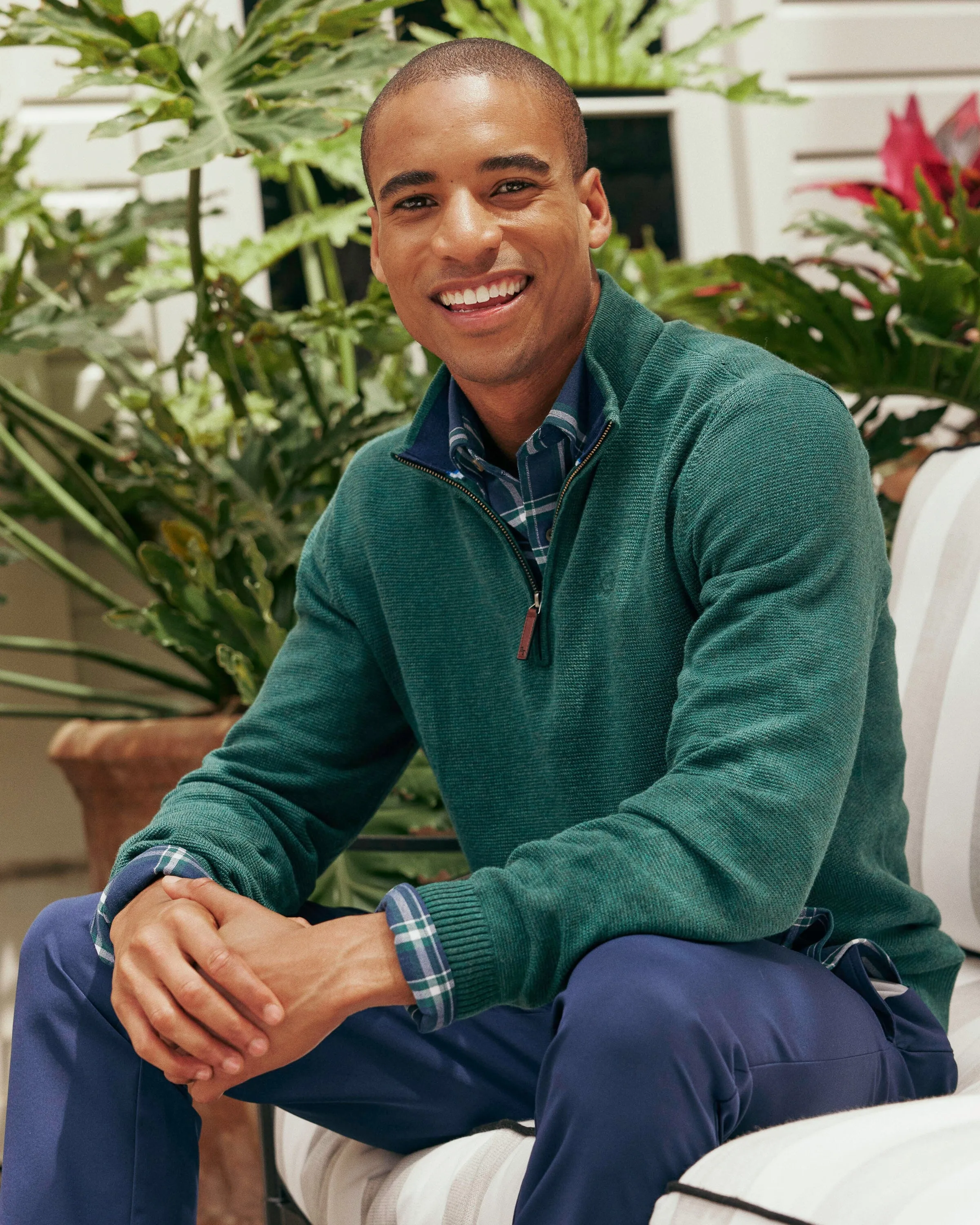 Oakatie Heather Quarter Zip Sweater