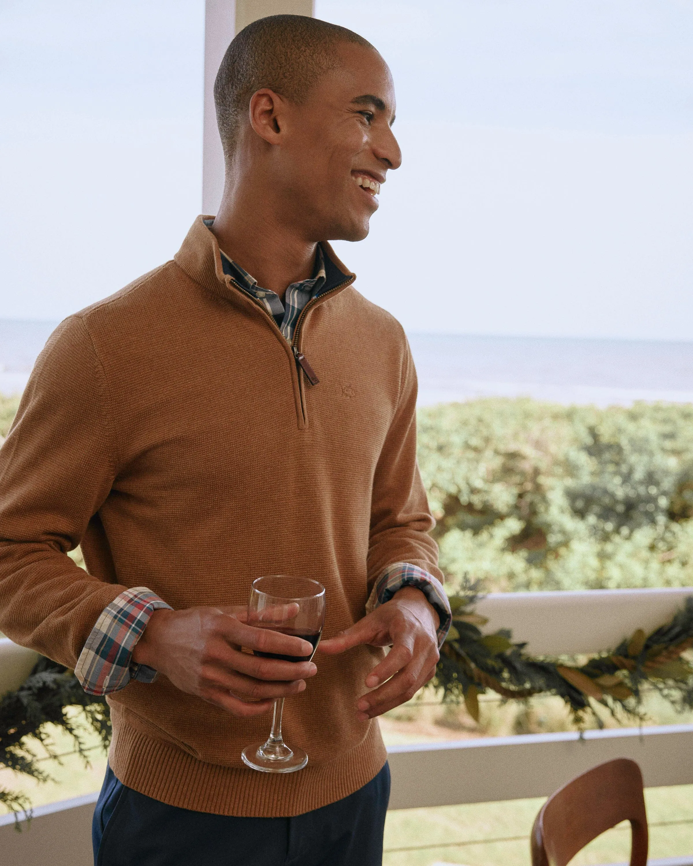 Oakatie Heather Quarter Zip Sweater