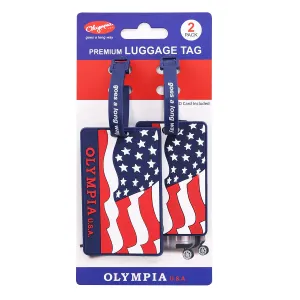 Olympia  American Flag Luggage Tag 2 Piece Set