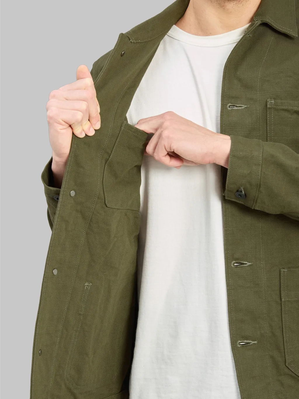 ONI Denim 03100-HOX-OLG 14oz Heavy Oxford Olive Green Coverall
