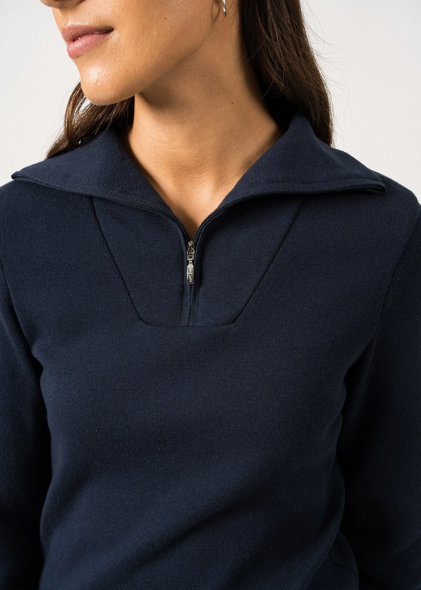 PASSERELLE - Cotton Trucker Sweater for Women (NAVY)