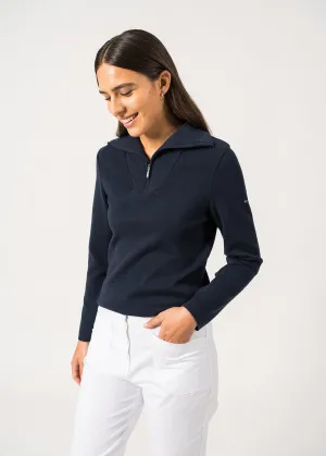 PASSERELLE - Cotton Trucker Sweater for Women (NAVY)