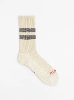 Pile Stripe Marl Socks Beige & Black