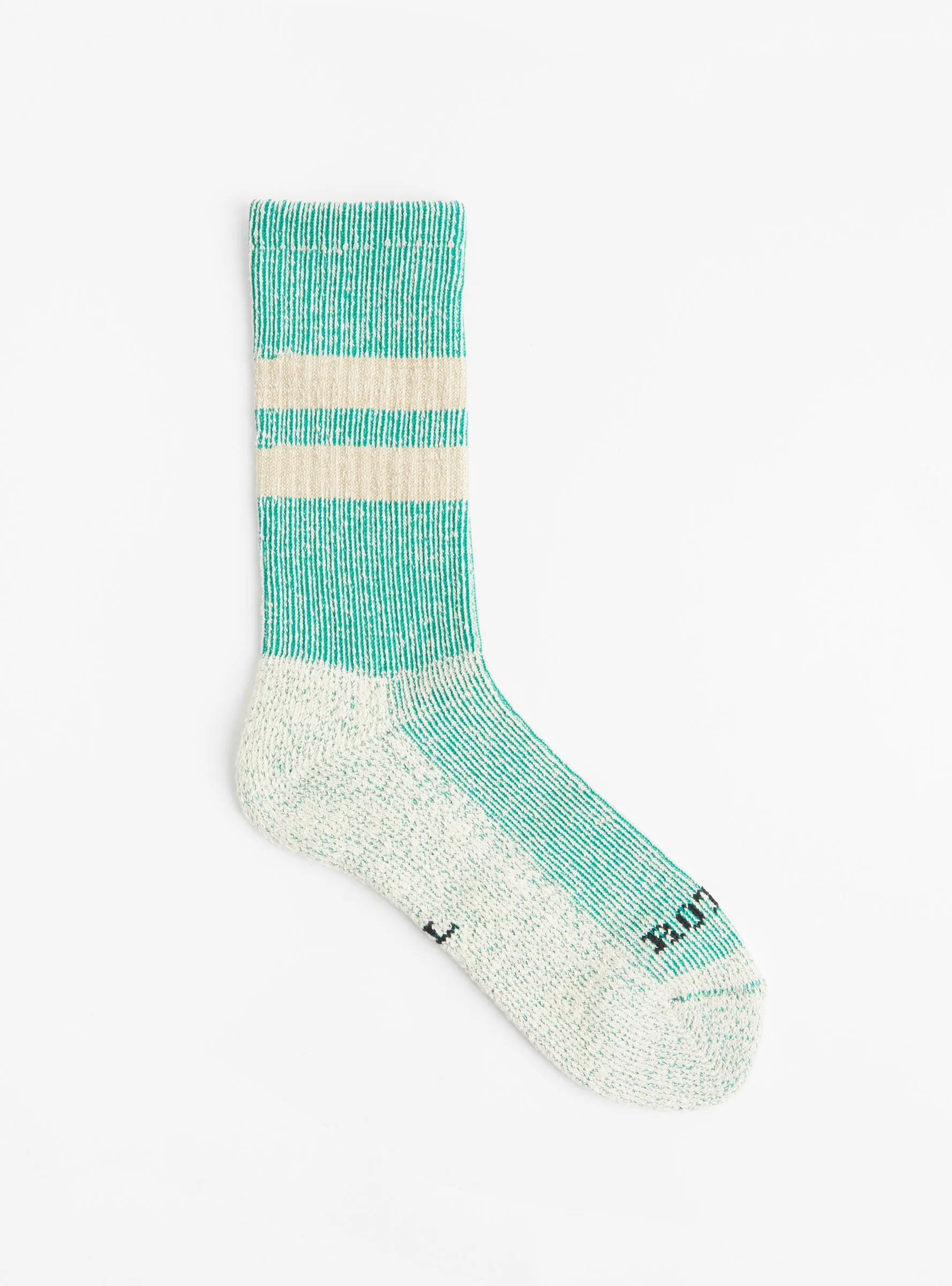 Pile Stripe Marl Socks Green & Beige