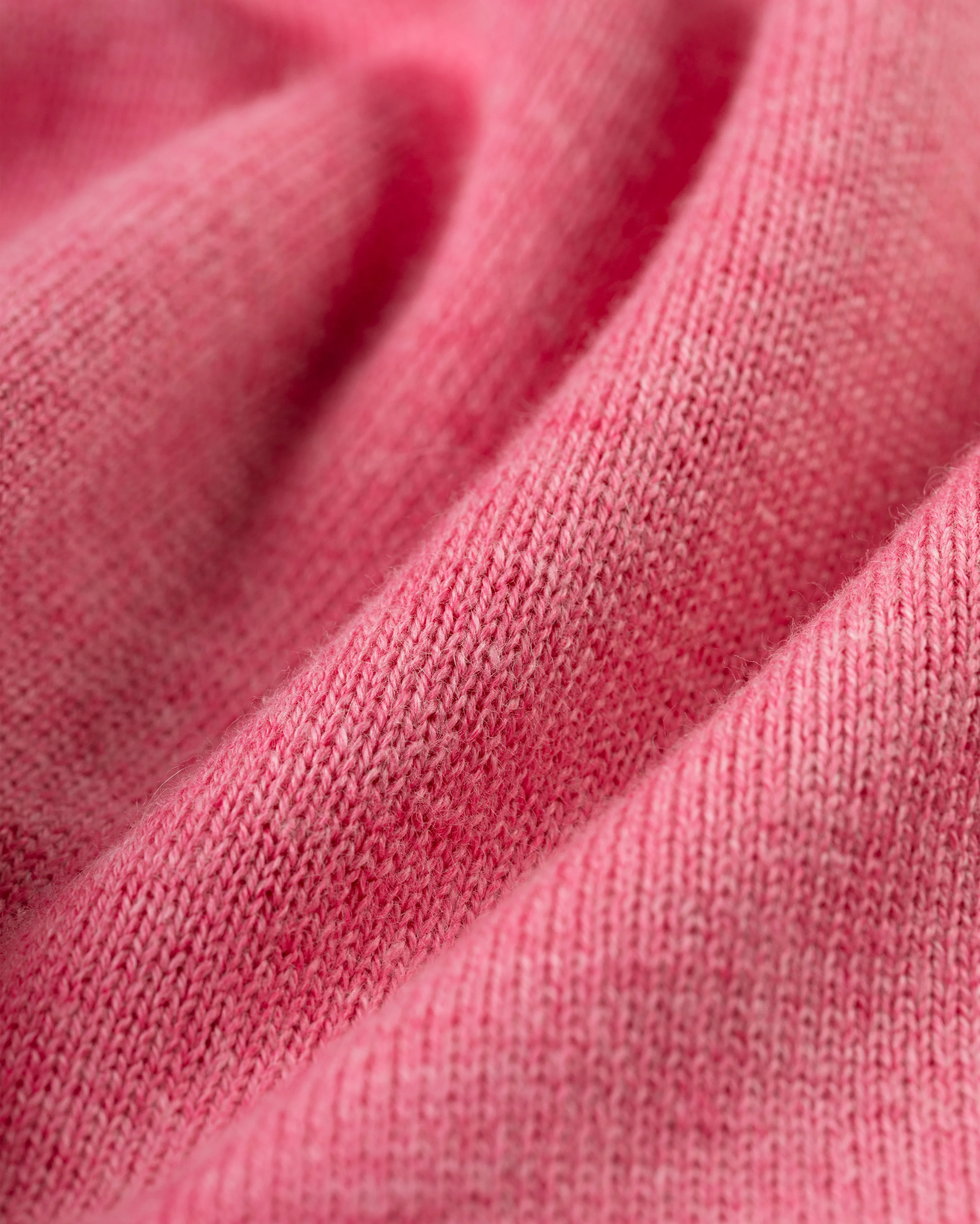 PINK COTTON/CASHMERE V-NECK SWEATER