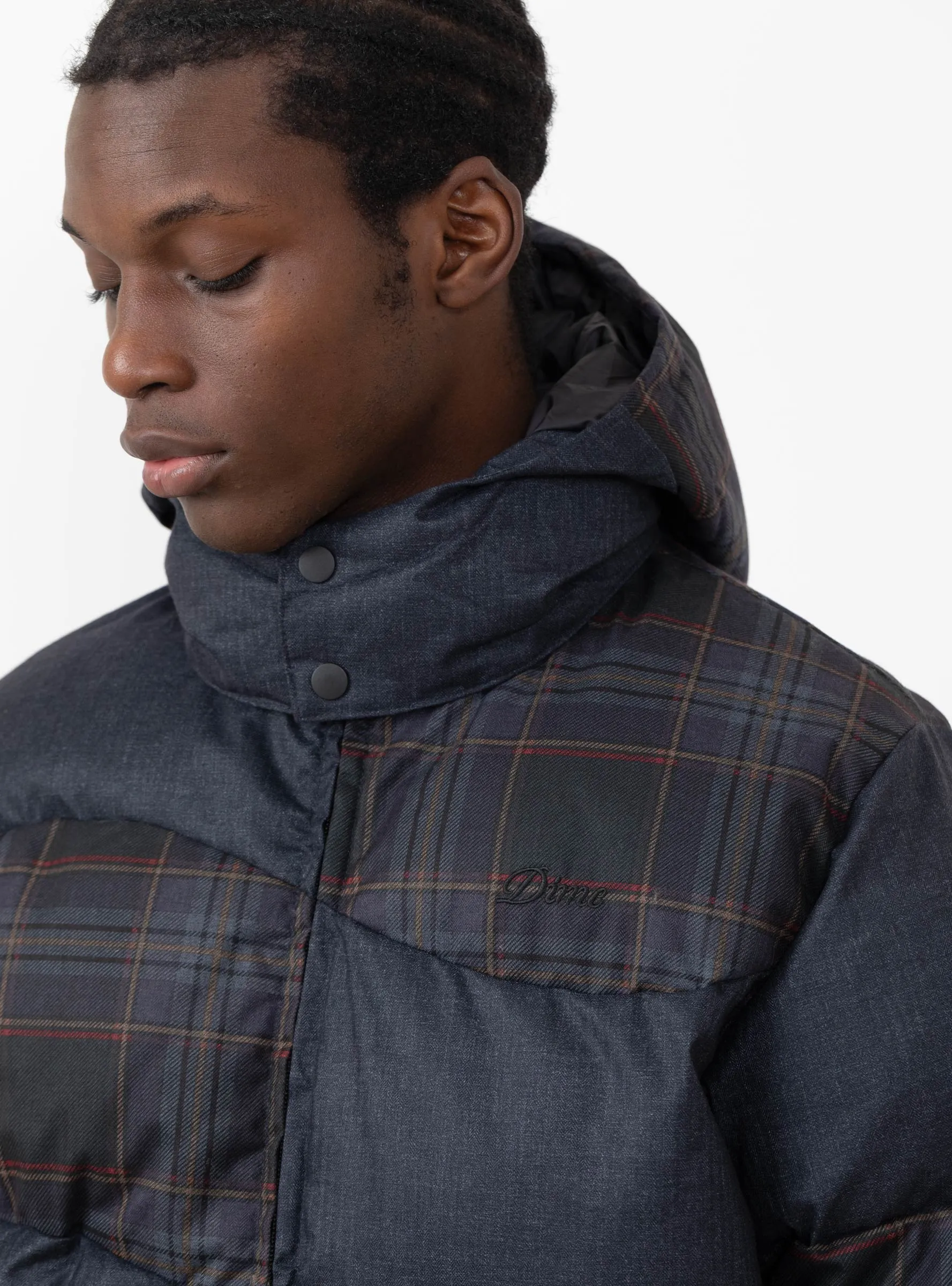 Premium Tweed Puffer Dark Grey