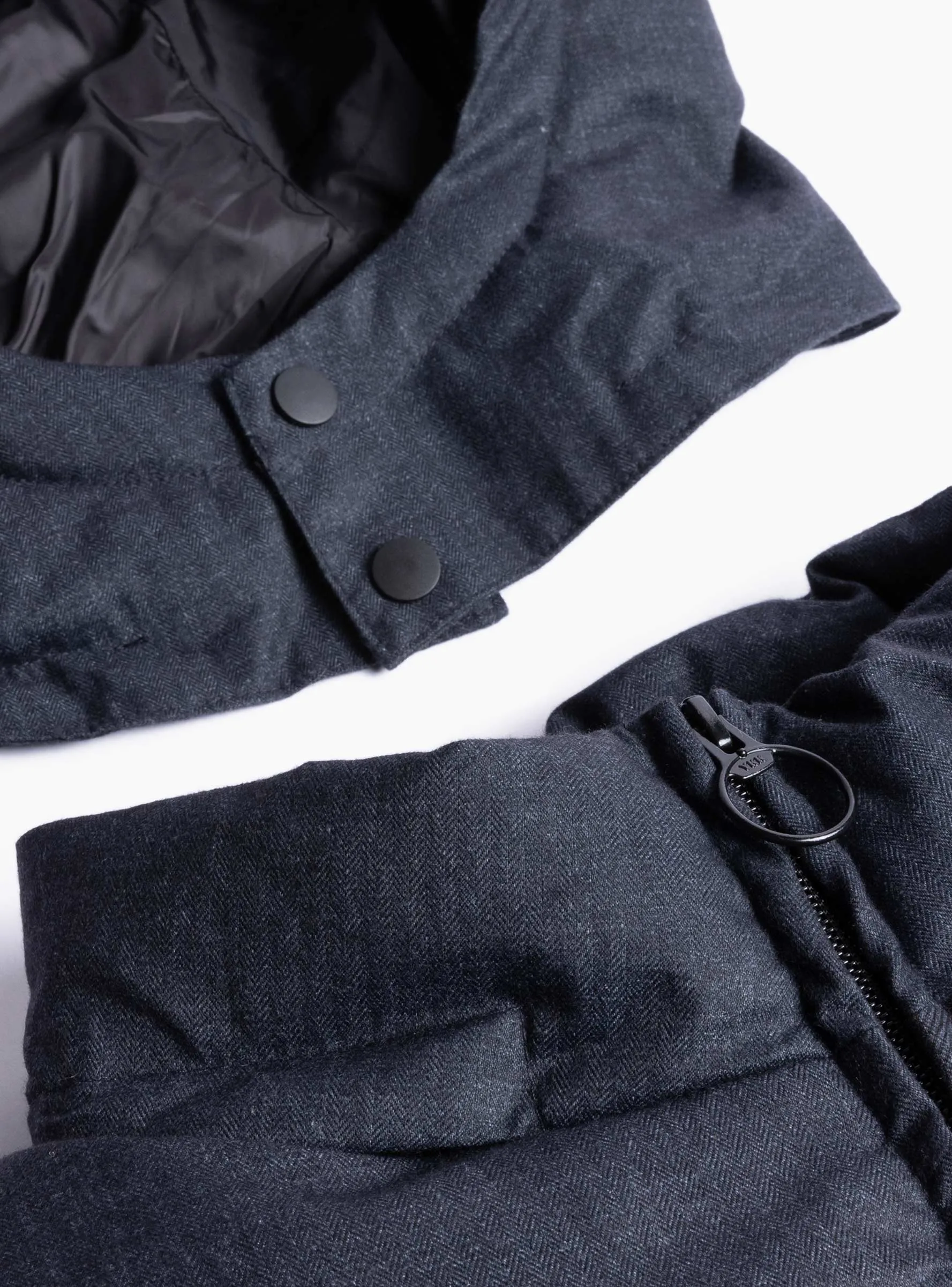 Premium Tweed Puffer Dark Grey