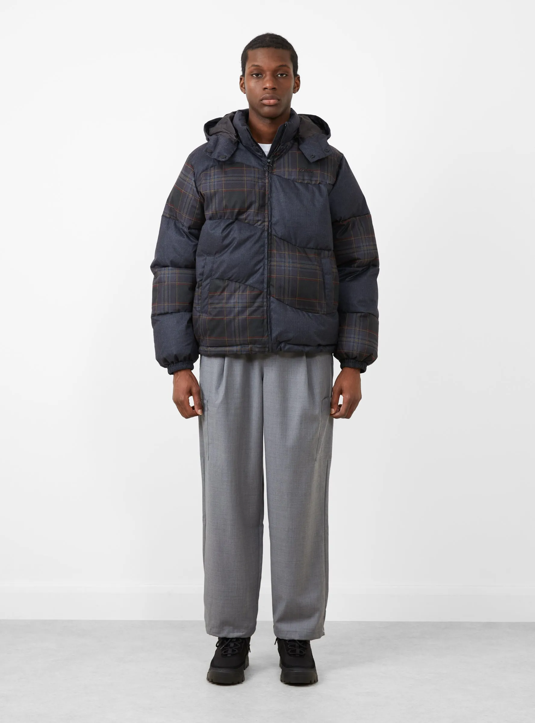 Premium Tweed Puffer Dark Grey