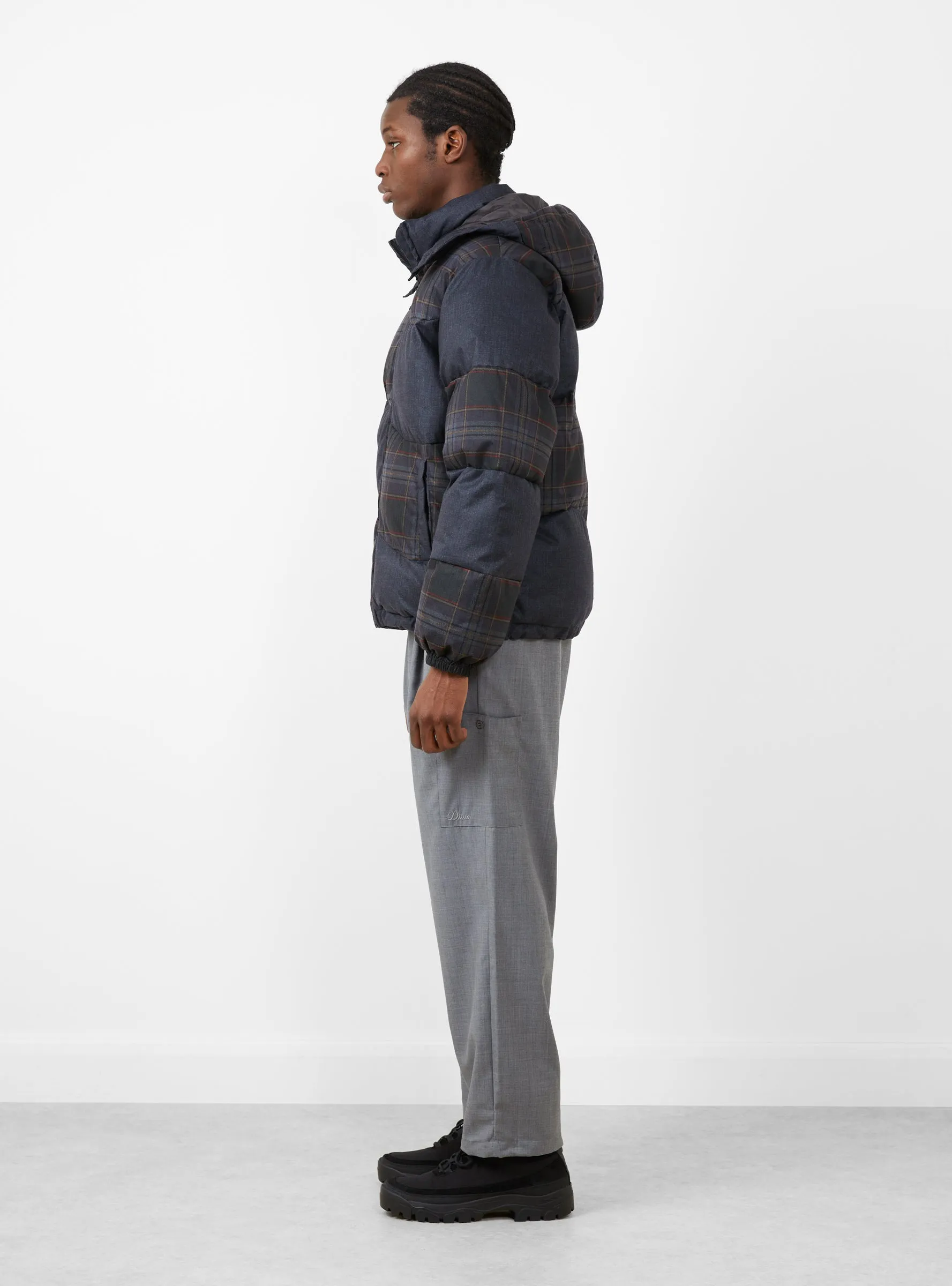 Premium Tweed Puffer Dark Grey