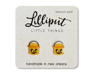Retro Pumpkin Bucket Earrings