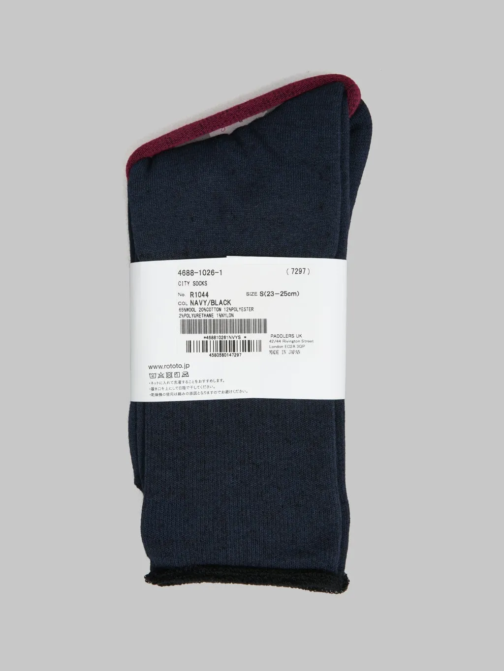 ROTOTO City Socks Navy/Black