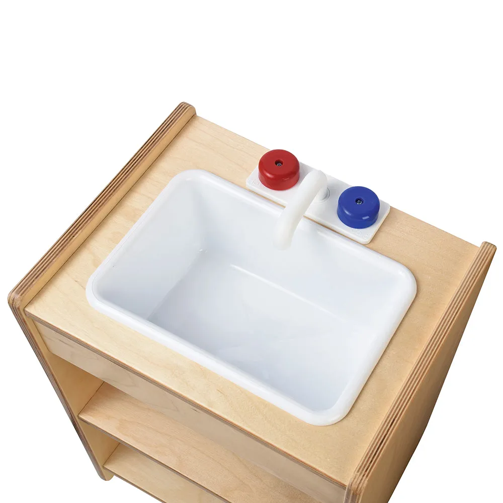 Safe-Play Eco-Friendly Wooden Toddler Kitchen Sink