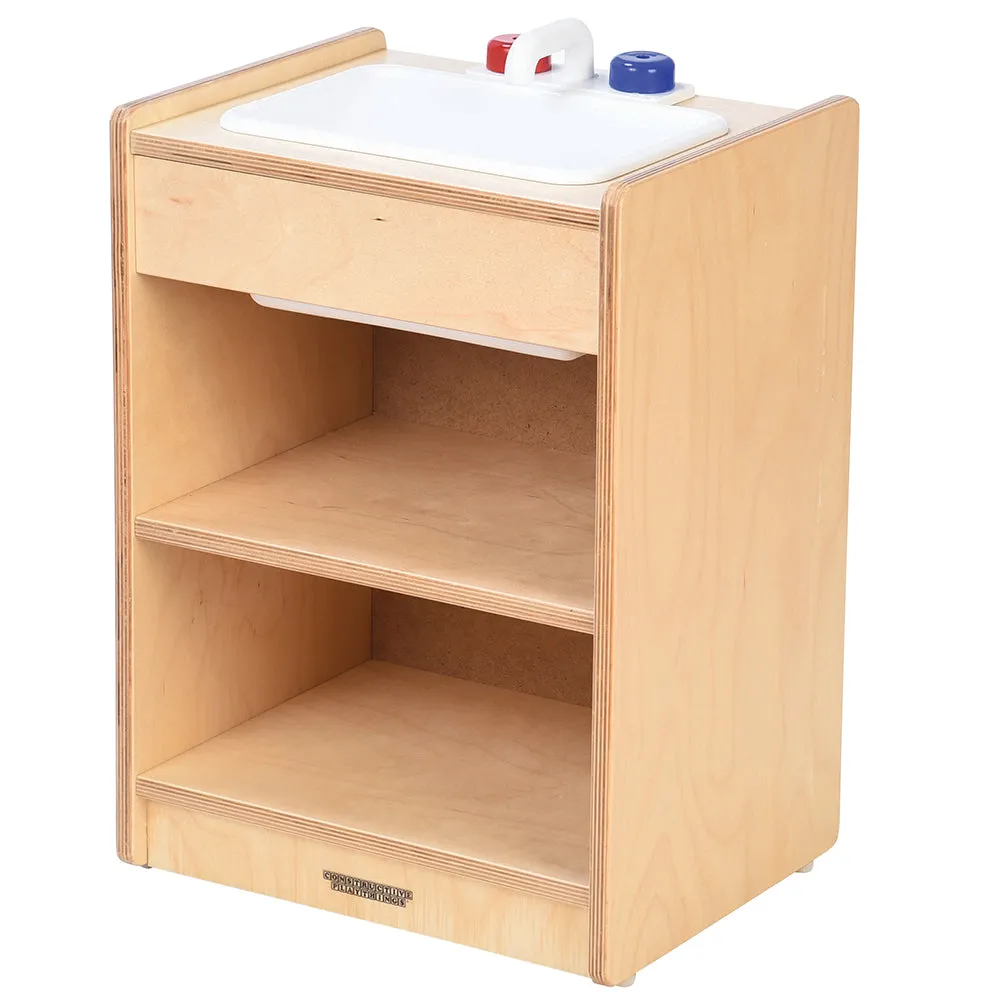 Safe-Play Eco-Friendly Wooden Toddler Kitchen Sink