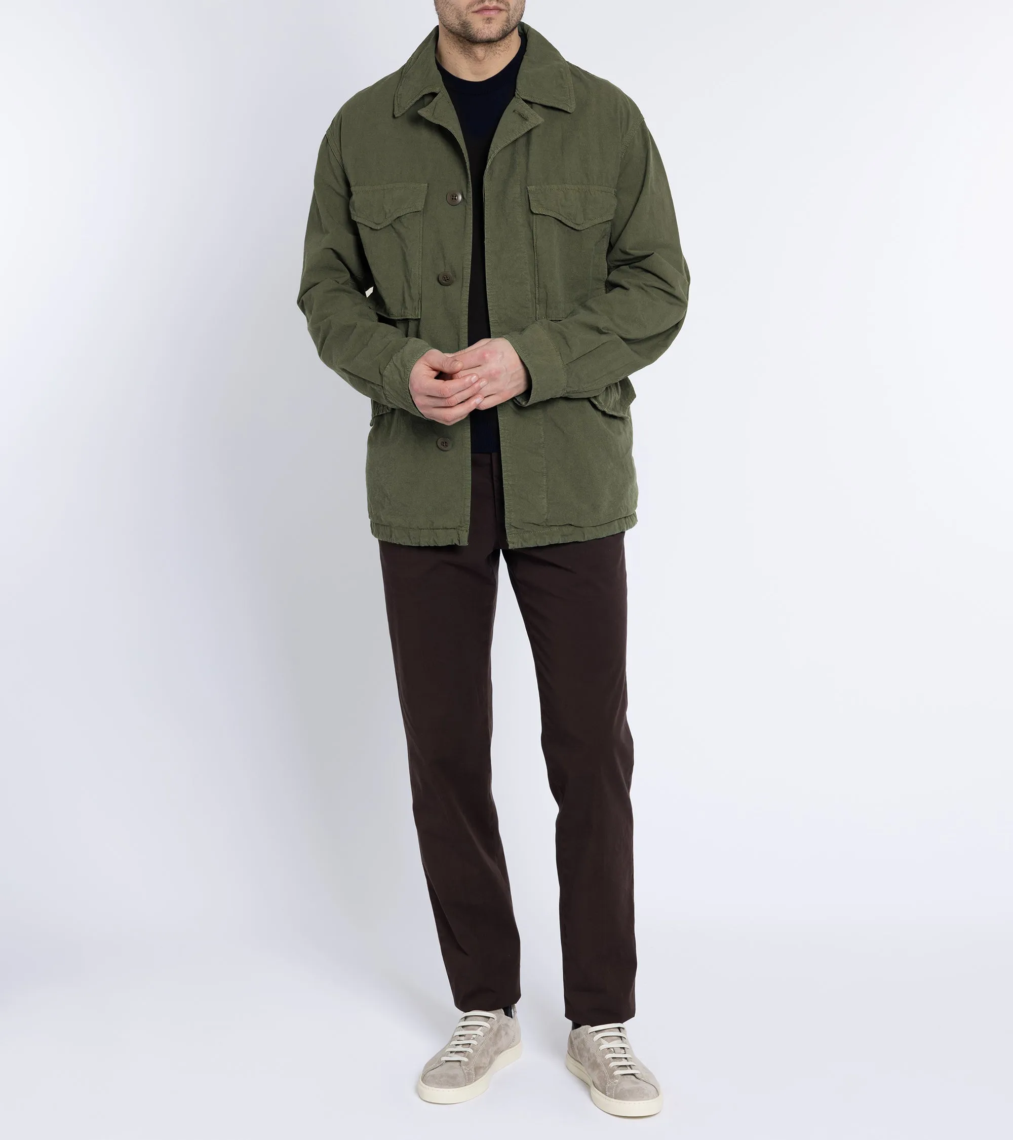 Sage de Cret High Density Cotton Hemp M-65 Jacket: Olive