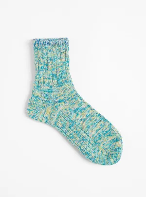 Six Colour Twister Socks Green