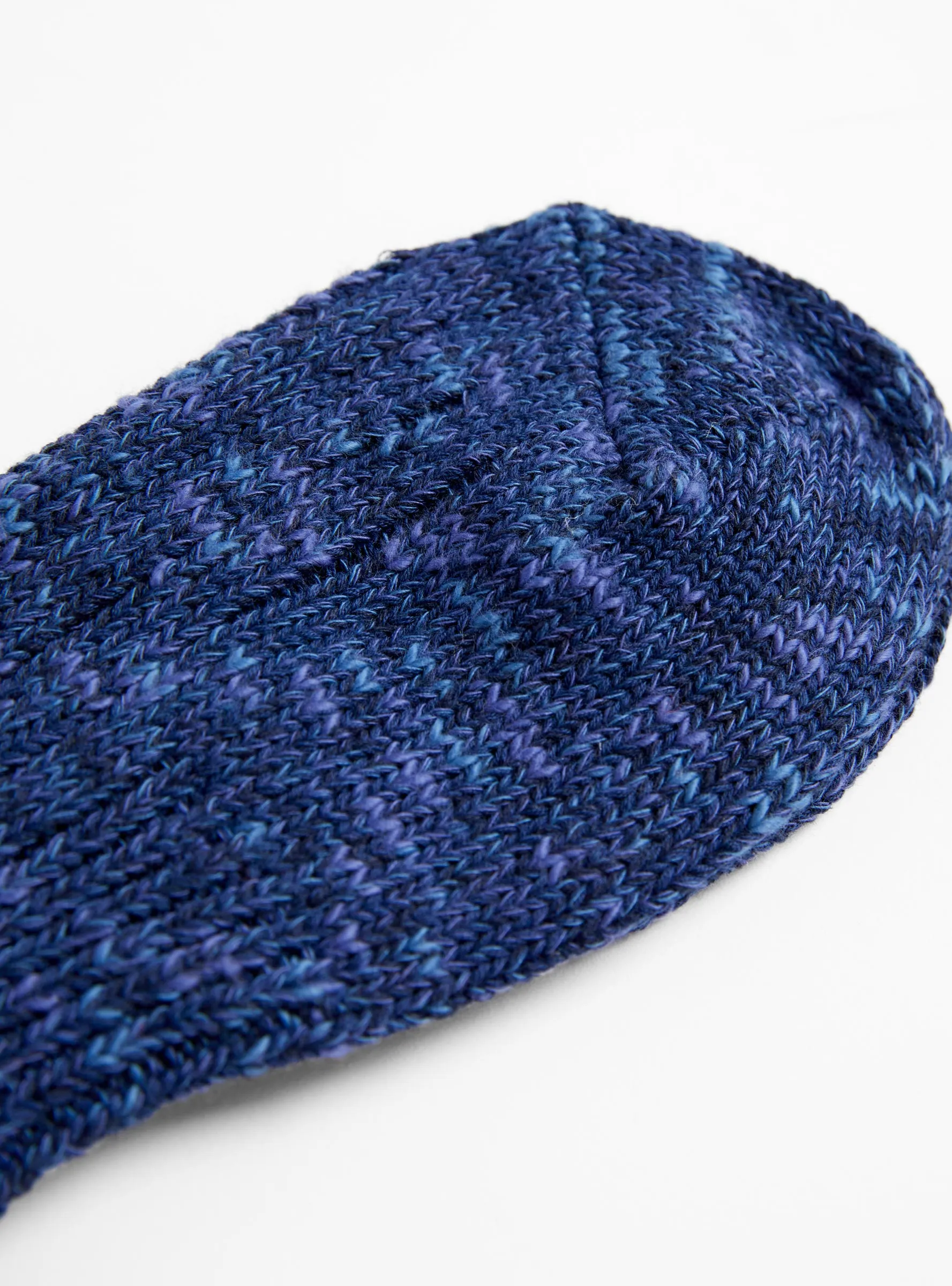 Slub Low Guage Rib Socks Indigo